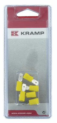 Pièces agricoles - Eclairage - Cosse plate mâle, jaune 6,3x0,8mm - 4,0-6,0mm² (5)