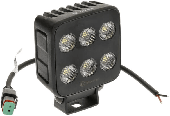 Pièces agricoles - Eclairage - Lampe de travail LED, 60W, 6600lm, carrée, 12/24V, blanche, 92x109,5x51,1mm prise Deutsch, faisceau large, 12LED
