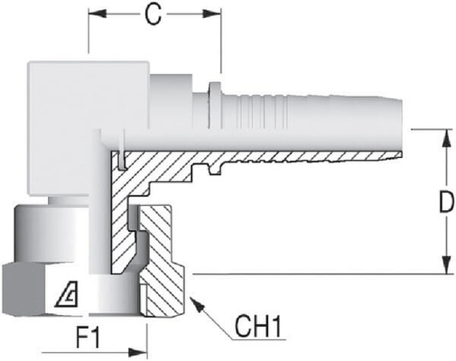 Pièces agricoles - Hydraulique - Raccord DN10-3/8 BSP-90 ø32
