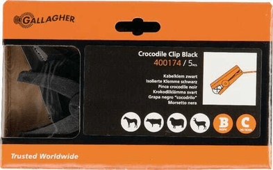 Pièces agricoles - Cloture,Jardin & Sylviculture - 5 clips type crocodile, noir