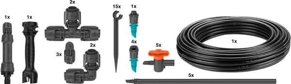 Pièces agricoles - Hydraulique - Kit d'irrigation Micro-Goutte (60m²)