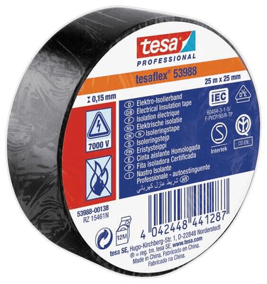 Chimie - Chimie divers - Ruban isolant, noir, 25m x 25mm TesaFLEX®