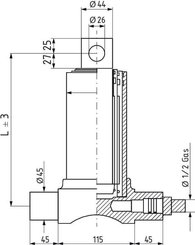 Pièces agricoles - Hydraulique - Vérin télescopique, 3 étages, course 1490mm