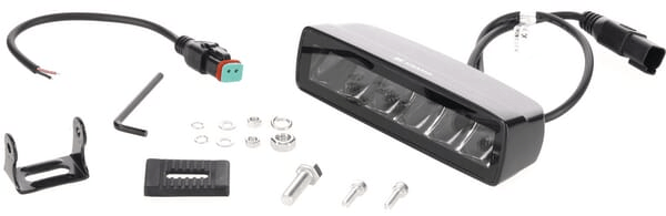 Pièces agricoles - Eclairage - Lampe de travail indirecte LED, 30W, 2880lm, rectangulaire, 12/24V, blanc, 157x49,7x60mm prise Deutsch, faisceau étroit, 6LED