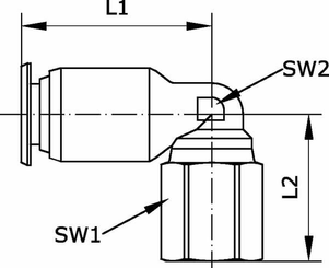 Pièces agricoles - Pièce pneumatique - Raccord enfichable en L 4x1/4"