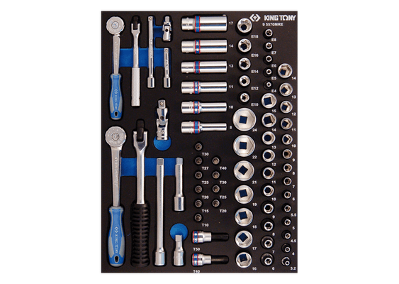 Outils - Outils divers - Module mousse + PP 70 pièces douilles 1/4 & 3/8" et accessoires