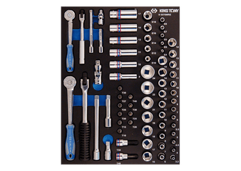 Outils - Outils divers - Module mousse + PP 70 pièces douilles 1/4 & 3/8" et accessoires