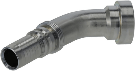 Pièces agricoles - Hydraulique - Raccord à sertir 4SH-DN25 avec flasque ø47,6 mm 45°