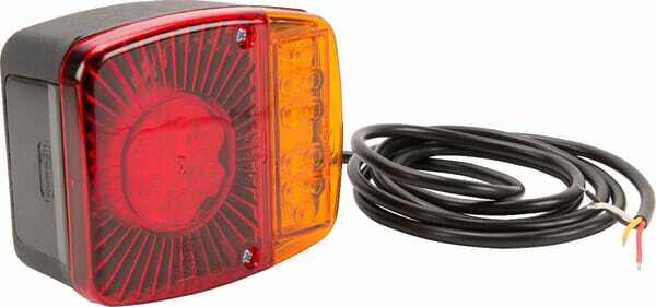 Pièces agricoles - Eclairage - Feu arrière multifonction LED carré, 12-24V, 121x101x56mm, Kramp