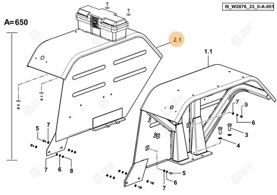 Pièces agricoles - Cabine et structure - RH FENDER SMALL-0mm