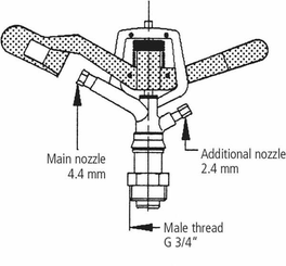 Pièces agricoles - Hydraulique - Arroseur tournant V35 mâ 3/4"