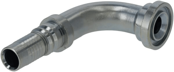 Pièces agricoles - Hydraulique - Raccord à sertir 4SH-DN20 avec flasque ø38,1 mm 90°