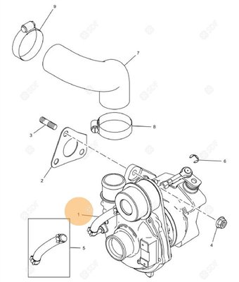 Pièces agricoles - Pieces moteur - turbo compressore Deutz-Fahr origine