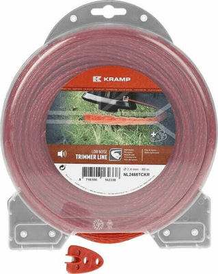 Pièces agricoles - Jardin et forêt pièce adaptable - Fil de coupe Ø 2.4mm 88m torsadé rouge Kramp