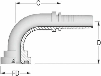 Pièces agricoles - Hydraulique - Embout NS-DN40+bride Ø 60,3