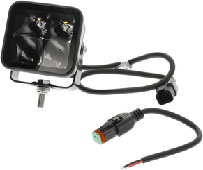 Pièces agricoles - Eclairage - Lampe de travail indirecte LED, 40W, 4800lm, carrée, 12/24V, blanche, 81x82,5x67,5mm prise Deutsch, faisceau étroit, 4LED