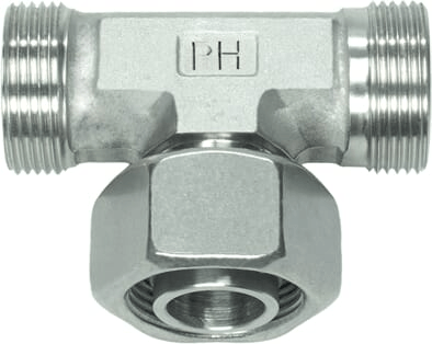Pièces agricoles - Hydraulique - Raccord en T réglable 12L SS