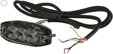 Feu d'avertissement et clignotant LED, rectangulaire, 10/30V, blanc, 82x30x9mm, 3 LED's, Kramp