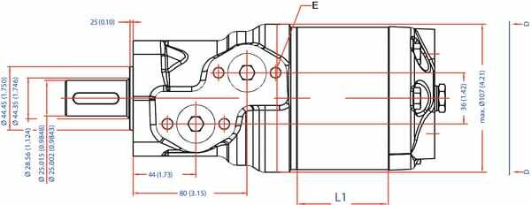 Pièces agricoles - Hydraulique - Moteur or arb Ø25,Fl.C,Endport