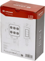 Pièces agricoles - Eclairage - Lampe de travail LED, 60W, 6600lm, carrée, 12/24V, blanche, 92x109,5x51,1mm prise Deutsch, faisceau large, 12LED