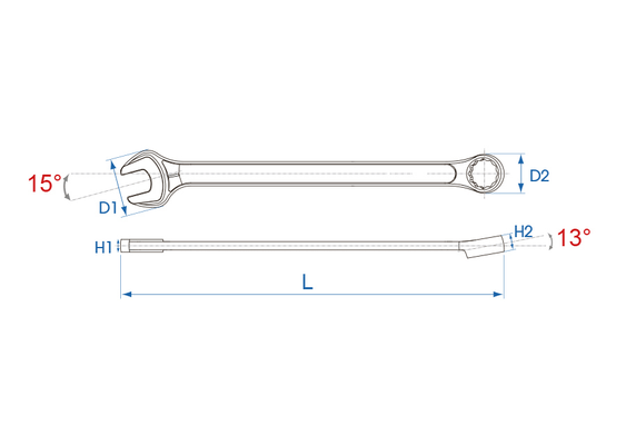 Outils - Outils divers - Clé mixte extra longue et légère 10mm