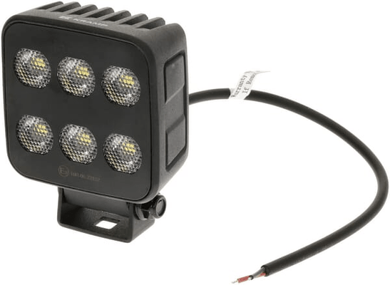 Pièces agricoles - Eclairage - Lampe de travail LED, 60W, 6600lm, carrée, 12/24V, blanche, 92x109,5x51,1mm prise Deutsch, faisceau large, 12LED