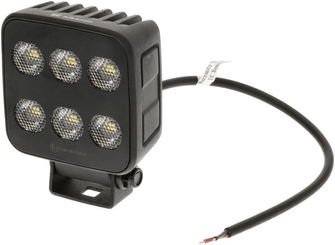 Pièces agricoles - Eclairage - Lampe de travail LED, 60W, 6600lm, carrée, 12/24V, blanche, 92x109,5x51,1mm prise Deutsch, faisceau large, 12LED