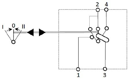 Pièces agricoles - Eclairage - Interrupteur à bascule, (I)-0-(II), maman sur maman, 12 V, 4 broches, options de blocage de différentiel
