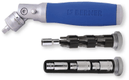 Multi-ratchet tournevis a cliquet, 1 pochette cainturon, 6 douilles 1/4" (6 - 8 - 9 - 10 - 12 - 13) , 12 embouts (PZD1/PZD2/PZD3