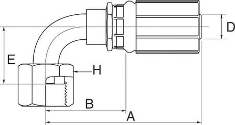 Pièces agricoles - Hydraulique - Racc. à sertir DN25-1"7/16ORFS 90°
