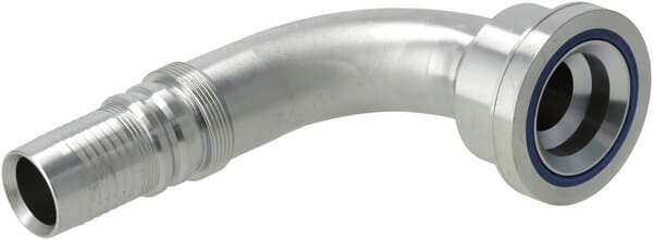Pièces agricoles - Hydraulique - Raccord à sertir 4SH-DN40 avec flasque ø79,4 mm 90°