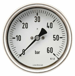 Pièces agricoles - Hydraulique - Manomètre Ø100 0-60bar ½" ar.