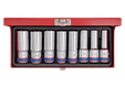 Coffret de douilles longues 1/2" 8 pièces