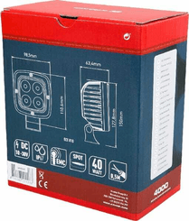 Pièces agricoles - Eclairage - Phare de travail LED carré 40W 4000lm, 10-30V, 98.5x63.4x98.5mm,très longue portée Kramp