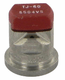 Buse à double jets plat TJ 65° 4 rouge acier inoxydable TeeJet