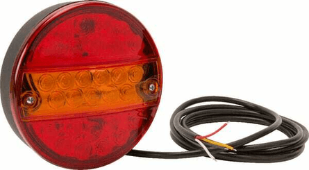 Pièces agricoles - Eclairage - Feu multifonction arrière LED 12V rond câblé Ø 142mm, Kramp