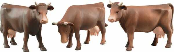 Loisirs - Jouets - Set de vaches, marron (16 pcs)