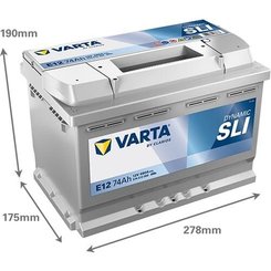 Pièces agricoles - Eclairage - Battery 12V 74Ah 680A E12 VARTA Dynamic SLI