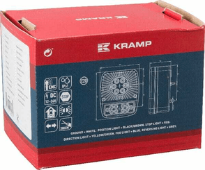 Pièces agricoles - Eclairage - Feu arrière multifonction LED carré, 12-24V, 121x101x56mm, Kramp