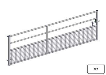 Materiels - Cage de contention - PACK DE 7 PORTE HERBAGE SEMI-GRILLAGEE L.3.73M