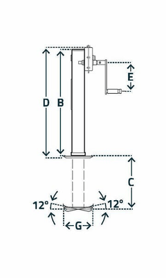Pièces agricoles - Pièce divers - Béquille poignée latérale 110x980mm 2 vitesses avec réducteurs