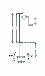 Pièces agricoles - Pièce divers - Béquille poignée latérale 110x980mm 2 vitesses avec réducteurs