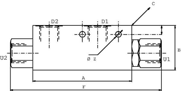 Pièces agricoles - Hydraulique - Clapet anti-retour pilote FPD 3/8 5 1R G