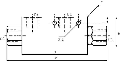 Pièces agricoles - Hydraulique - Clapet anti-retour pilote FPD 3/8 5 1R G