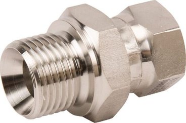 Pièces agricoles - Hydraulique - Raccord droit M/F 1/2"x3/8" BSP SS