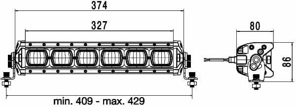 Pièces agricoles - Eclairage - Barre d'éclairage LED LBX-380 HELLA