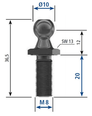 Pièces agricoles - Pièce divers - Boulon sphérique