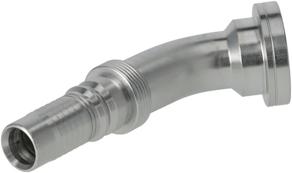 Pièces agricoles - Hydraulique - Raccord à sertir 4SH-DN20 avec flasque ø41,3 mm 45°