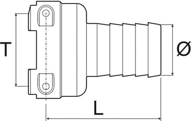 Pièces agricoles - Pièce Pulvérisateur - Raccord de tuyau droit 60 mm avec connexion femelle T7