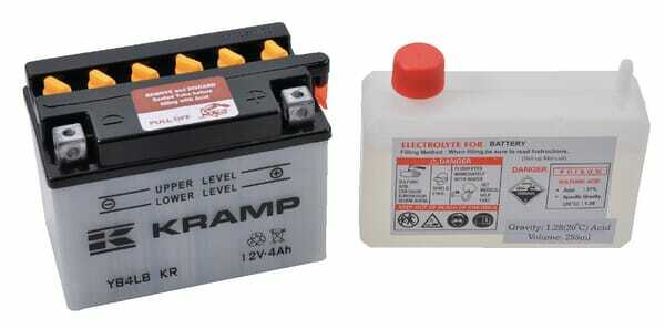 Pièces agricoles - Eclairage - Batterie 12V 4Ah 45A avec pack d'acide Kramp